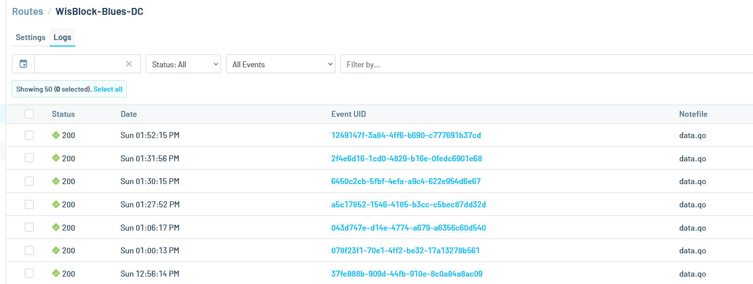 Notehub Routed Log