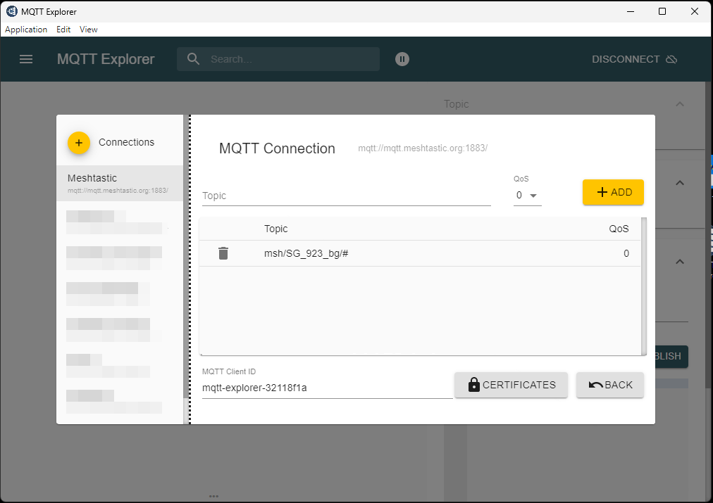 MQTT broker subscription