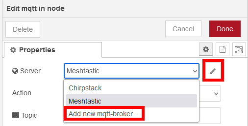 NodeRED MQTT setup