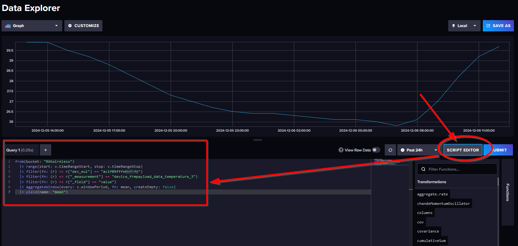 influxDB - Get Flux query