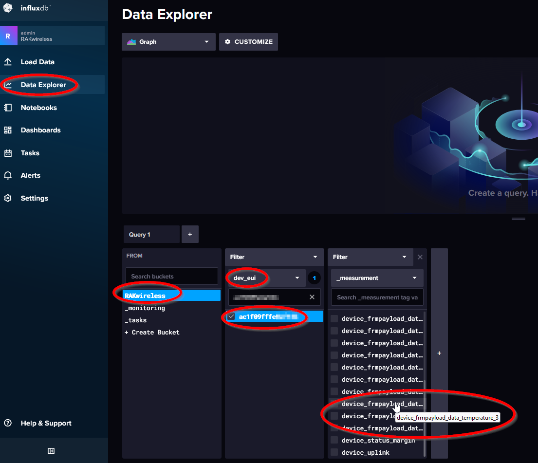 influxDB check device data